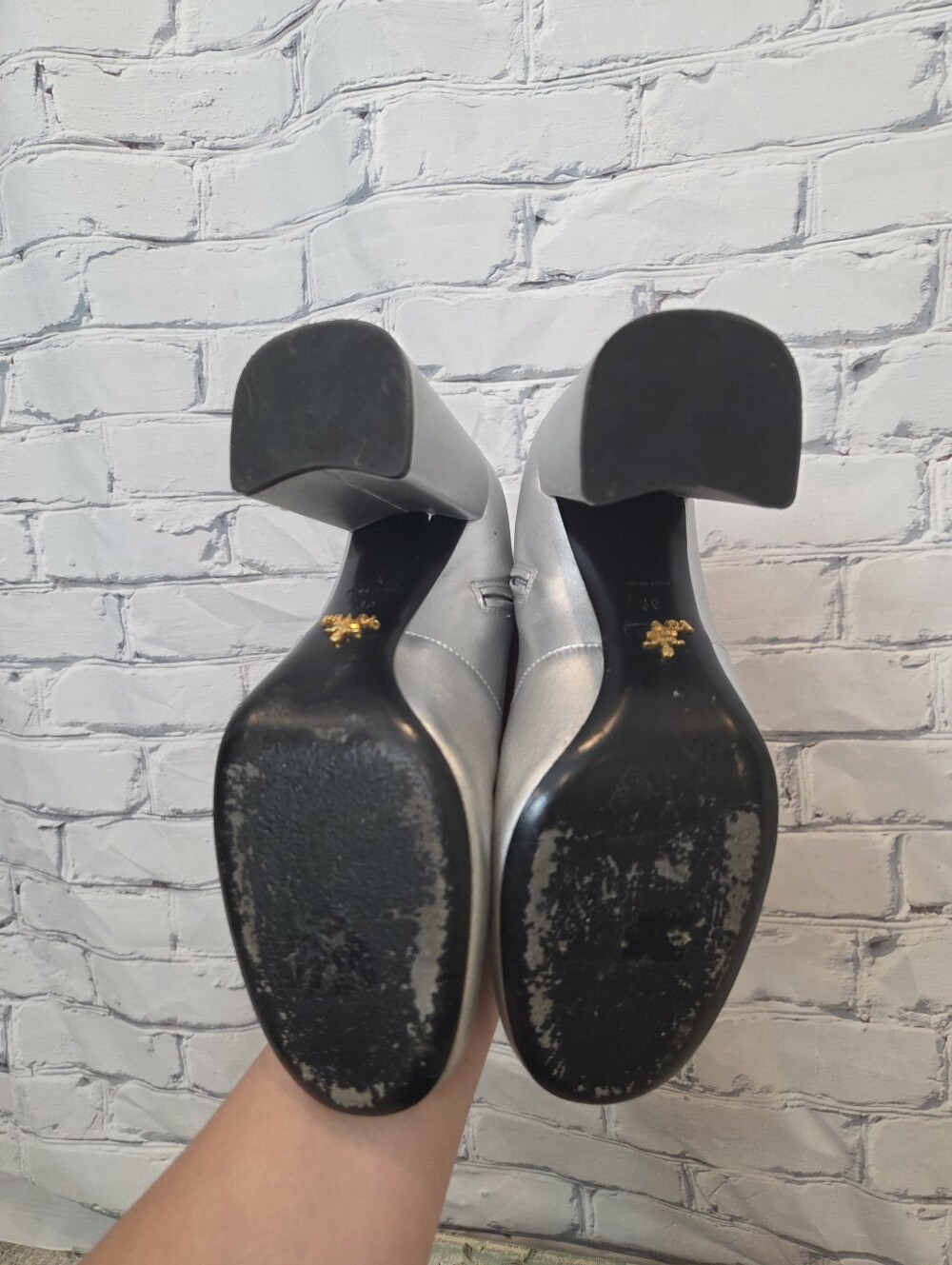 Prada Silver Sock Boots - Picture 9 of 11
